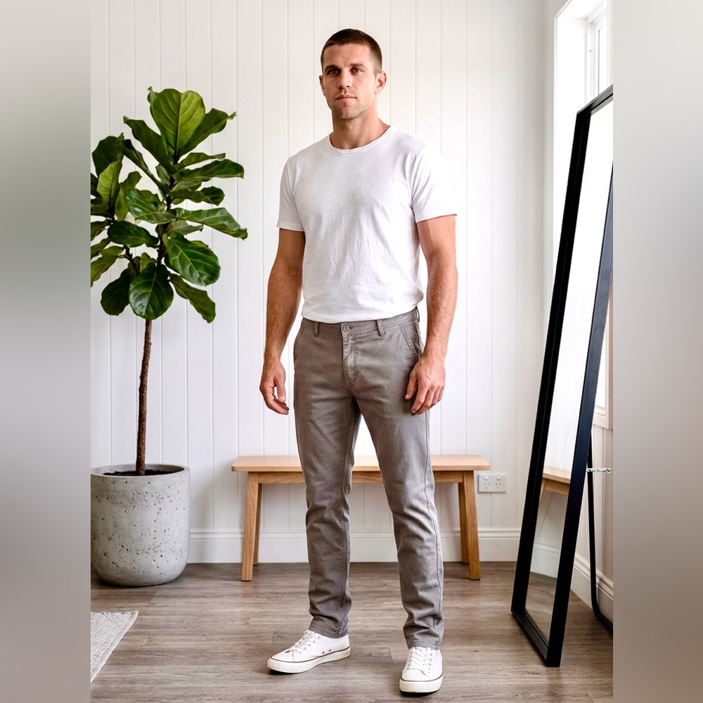 Men's Tan/Grey 5 pocket style Pants